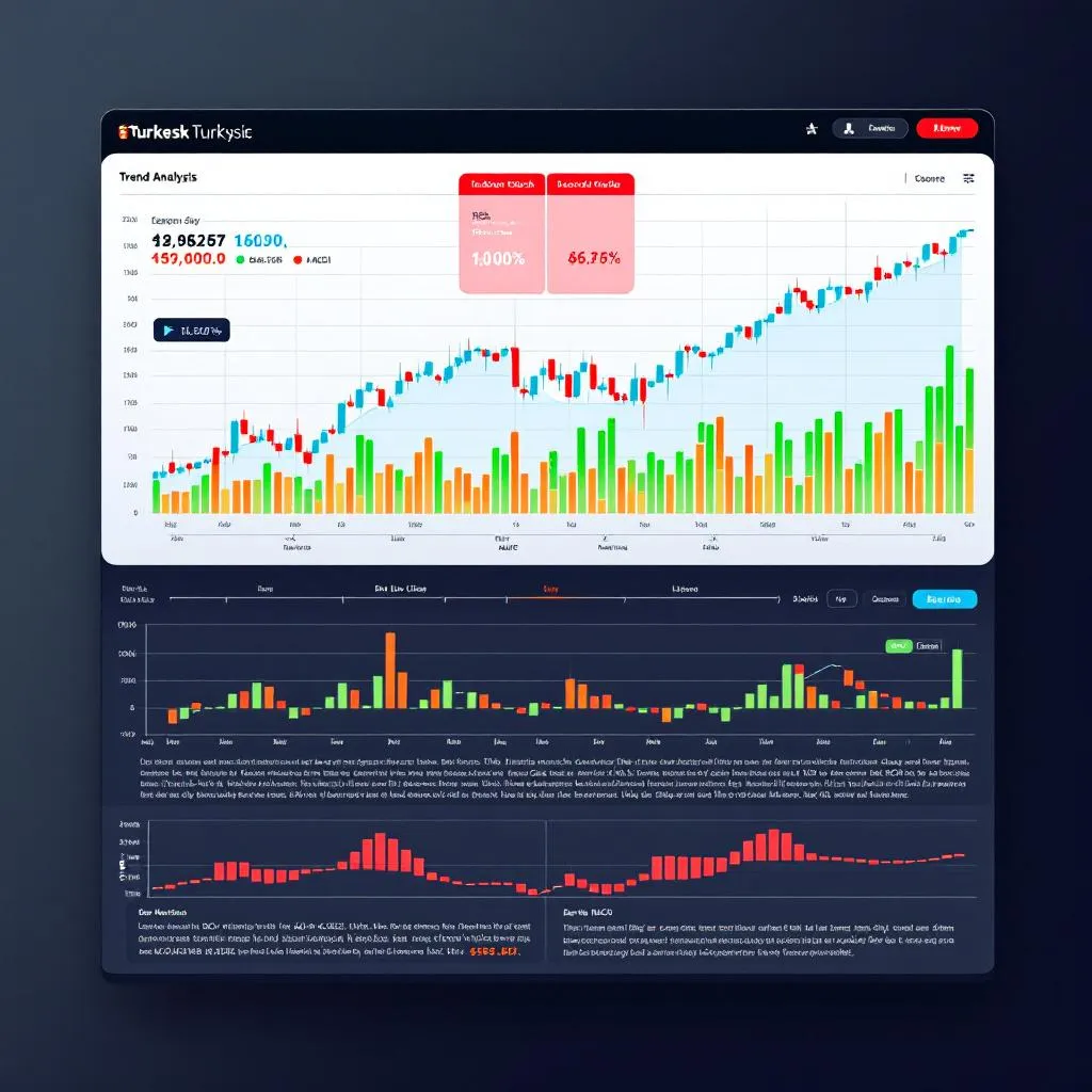 Türkiye piyasalarında son dönem trend analizini gösteren renkli grafik ve göstergeler